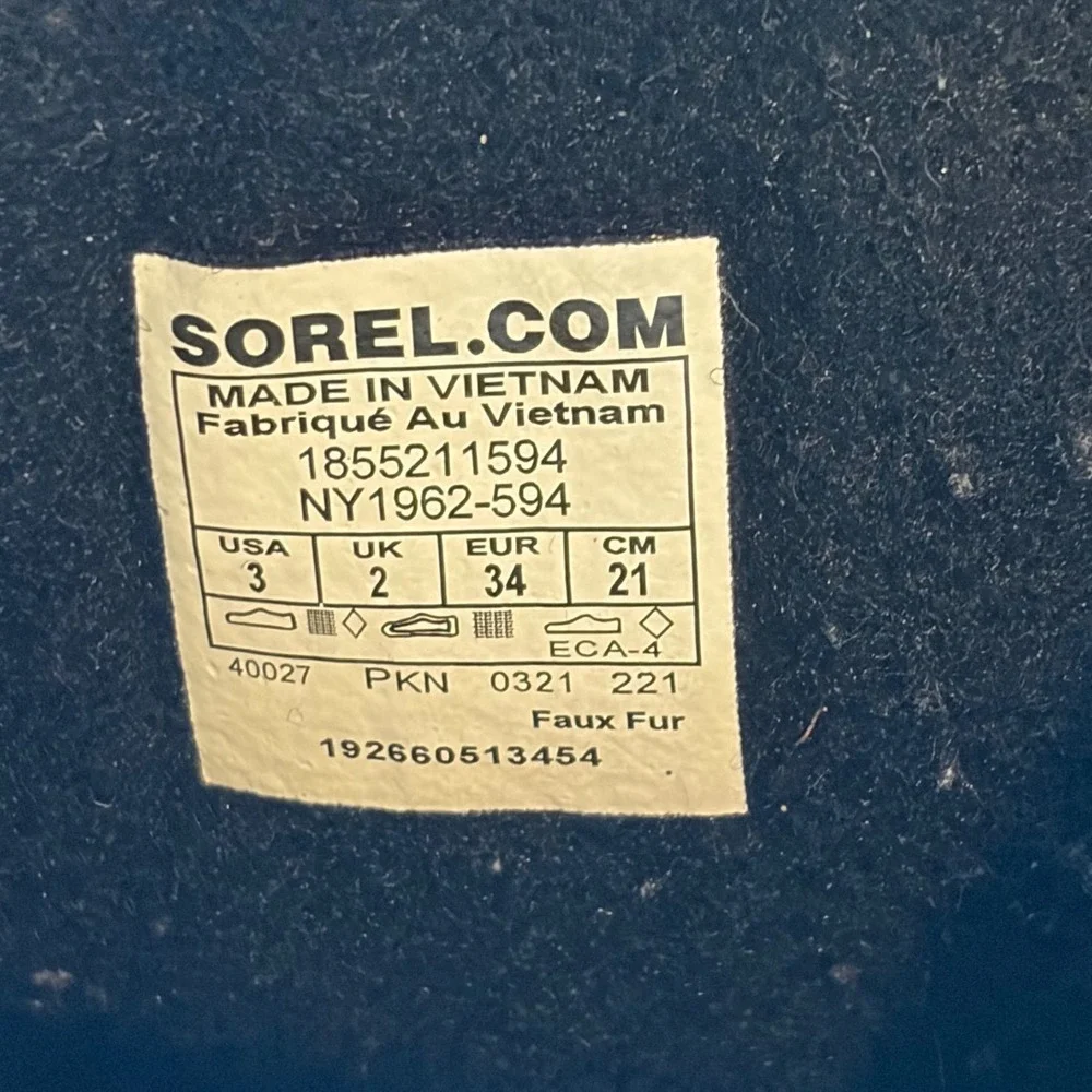 Sorel Yoot Pac Nylon Purple Black Waterproof‎ Snow Boots Kids Size 3 NY1962-594